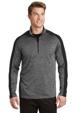 ST397 Sport-Tek PosiCharge Electric Heather Colorblock 1/4-Zip Pullover
