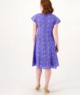 Isaac Mizrahi Live Regular Lace Dress with Lattice Trim Pleasant