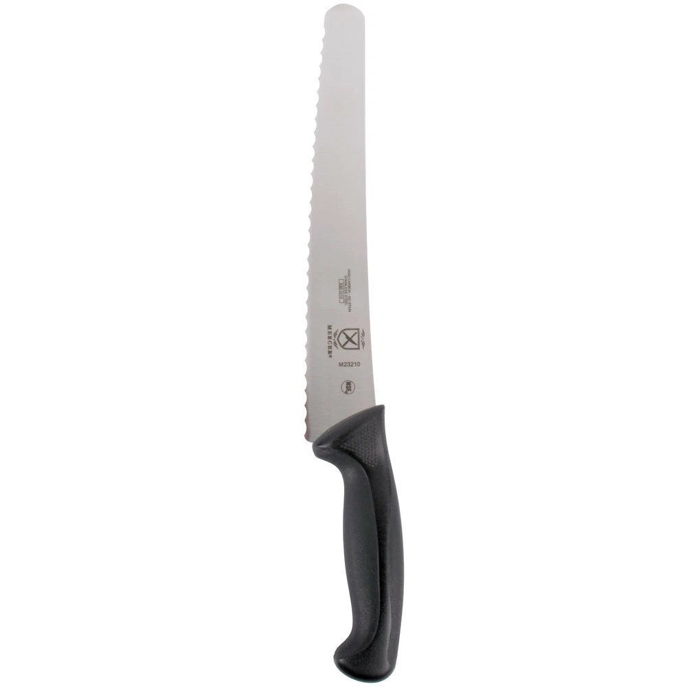 Mercer Culinary Millennia 10" Wide Bread Knife with Black Handle