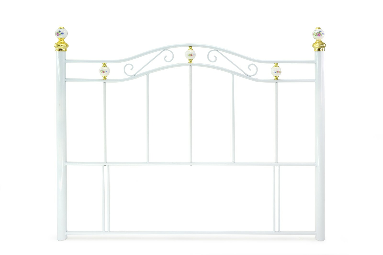 CLASSIC WHITE HEADBOARD PORCELAIN FINIALS EX DISPLAY READ DESCRIPTION