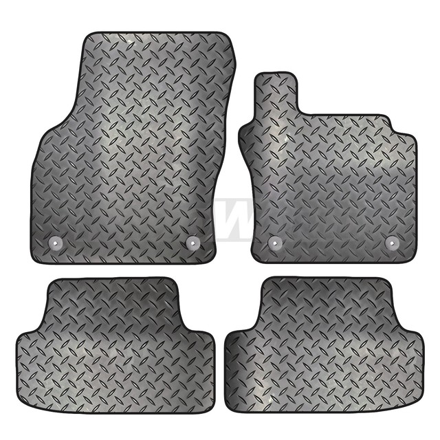 Carsio Tailored 4 Piece Rubber Car Mat Set 4 Clips to Fit VOLKSWAGEN