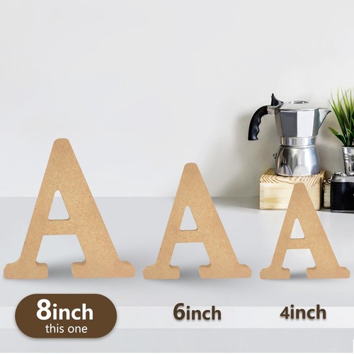 8 Inch Designable Wood Letters Unfinished Wood Letters for Wall Decor Decorat... - 第 4/7 張圖片