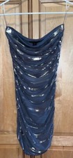 XXI Strapless Sexy Gray and Silver Bodycon Party Dress