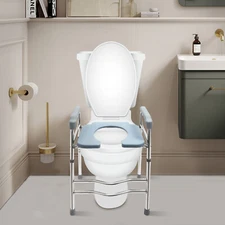 Raised Toilet Seat Riser 25.2-29.13 in with Arms for Elderly & Disabled
