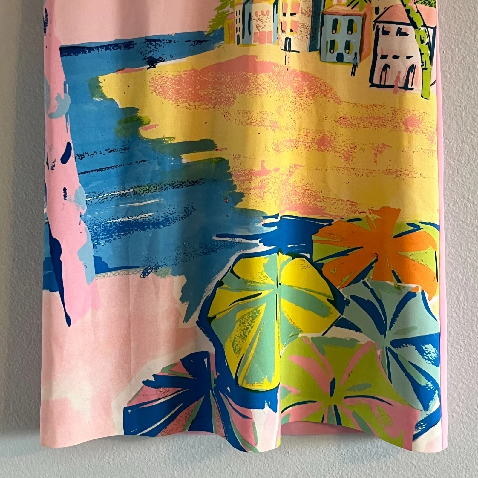 Mini abito Boutique Moschino Vacanze Stampa Grafica Senza Maniche Shift Rosa 6