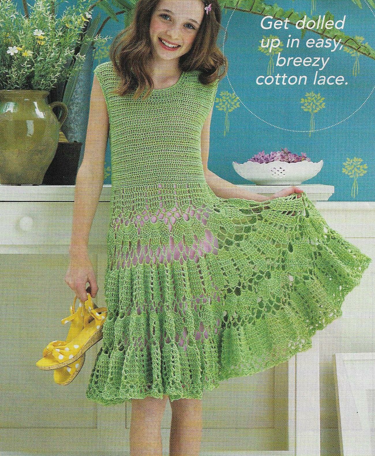 Swingy Sundress 3 Child Sizes Crochet Pattern Instructions-image