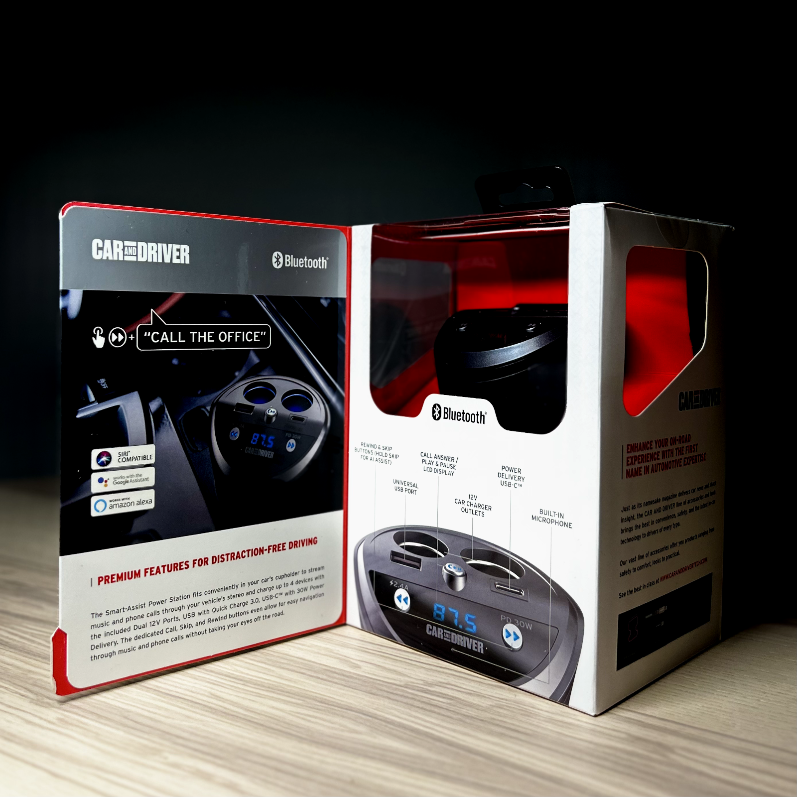 Car and Driver Bluetooth FM Transmitter USBC 30W Fast Charge  Alexa Google Siri