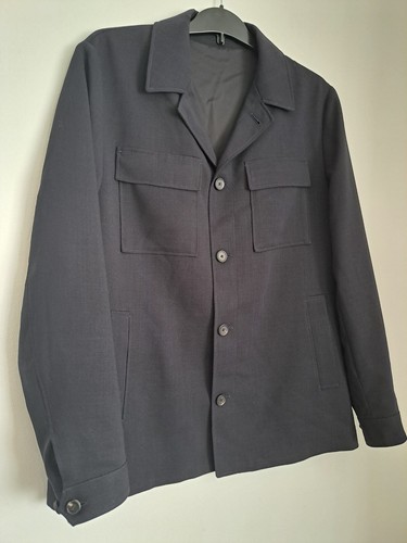 MASSIMO DUTTI MEN'S 100% WOOL OVERSHIRT JACKET IN DARK NAVY .SIZE S - Picture 15 of 24