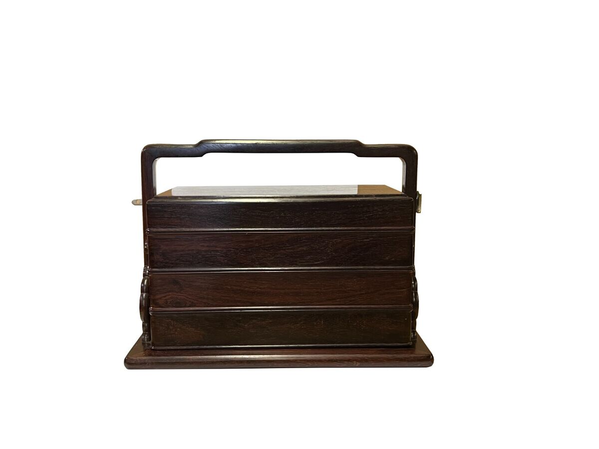 Chinese Oriental Natural Zitan Wood Wedding Basket Box ws2548S Chinese Oriental Natural Zitan Wood Wedding Basket Box ws2548S