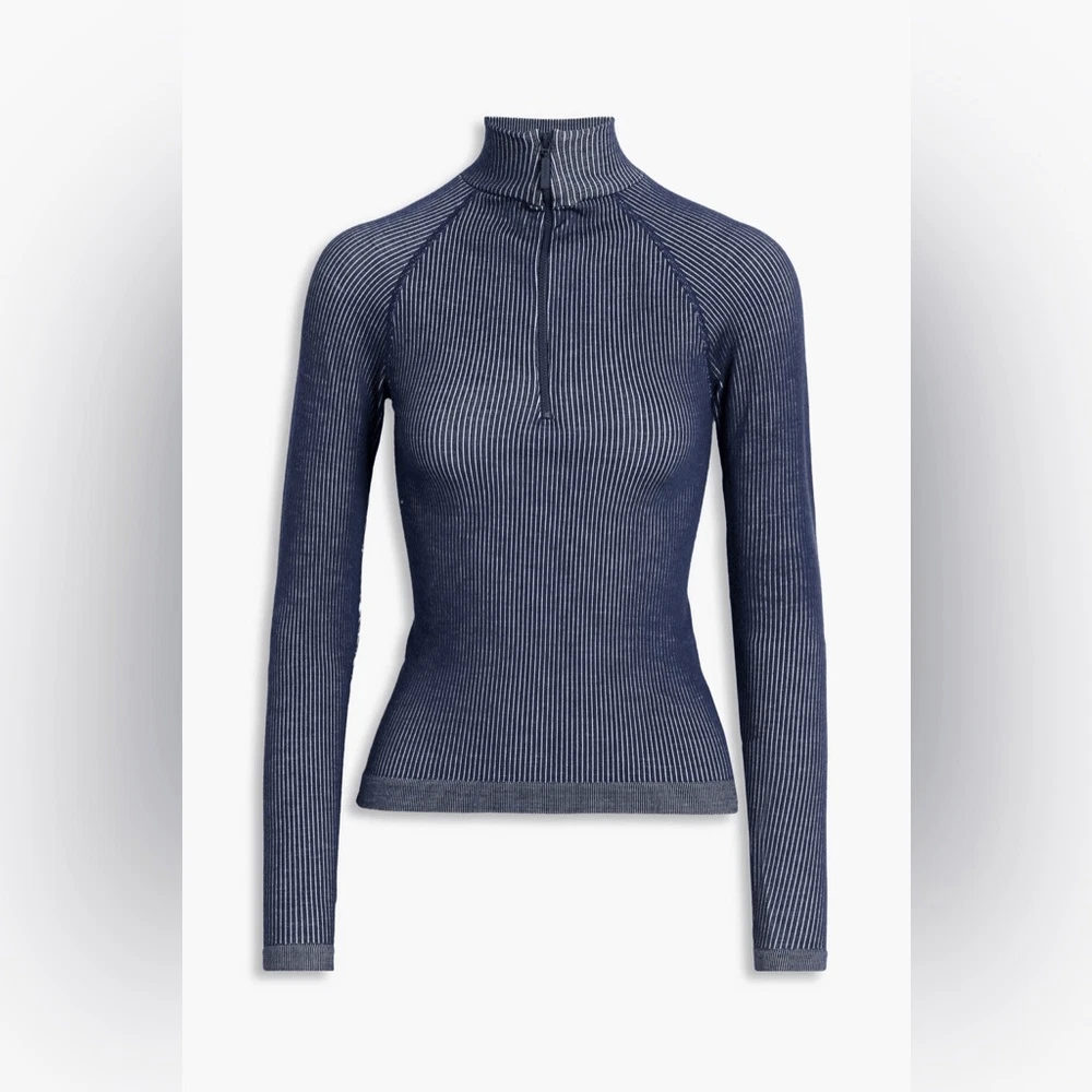 Cordova Stowe Ribbed Wool-blend Base Layer Top NWT Navy Blue M/L