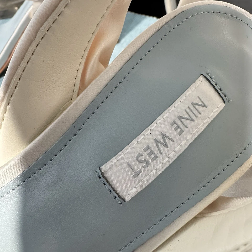 Nine West Kelsie Ivory ankle Tie Sandals Size 8.5 - Image 3 of 4