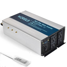 2000W Pure Sine Wave Inverter 48V to 120V Power Camp Motor Car Home Solar Remote