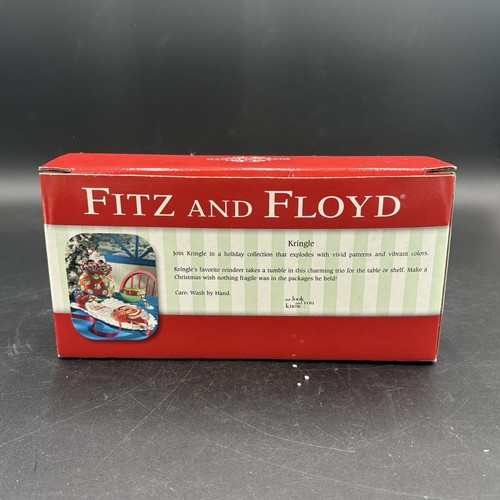 VTG FITZ & FLOYD KRINGLE TUMBLING DEER SET OF 3 TUMBLERS IN ORIGINAL BOX - Picture 5 of 7