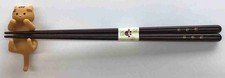 Ishida Cat Chatora Chopsticks Set with Cat-Shaped Rest, Painted Cats, Made in J