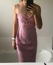 Glassons Pink Floral Spaghetti Strap Maxi Dress Size 8