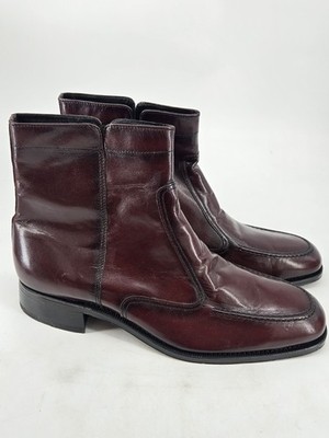 Florsheim Essex Moc Toe Zipper Boot Black Cherry Leather Sz 11.5 D NEW 