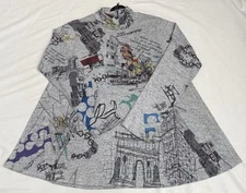 Inoah Tunic Mock Neck  Art to Wear Paris Size S Made In USA NWT