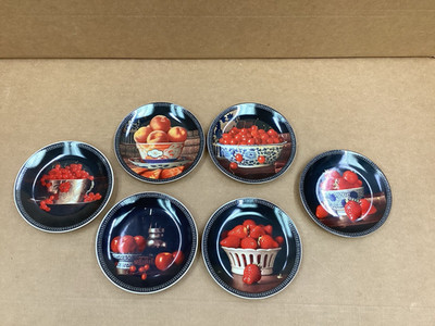 RARE Bernardaud Limoges France Jean Claude Chauray Fruit Dessert Plates Set of 6