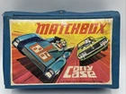 Vintage 1971 Matchbox Car Plastic Vinyl Carrying Case +2 Tray + 17 Cars