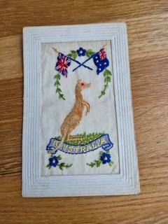 Australian Army WW1 Embroidered Silk Postcard Australia