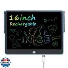 Rechargeable LCD Writing Tablet for Kids, 16 Inch Colorful Drawin