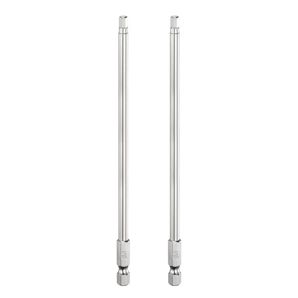 "2X H4 Sechskant-Bit 4Mm Flach 1/4\" 6\" Chrom FüR Universal"-image