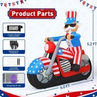 GOOSH 6 FT Patriotic Uncle Sam Inflatable with LED Lights for 4th of July Decor