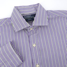 Polo Ralph Lauren Regent Classic Fit Striped Dress Shirt Purple Mens 16 32/33 L