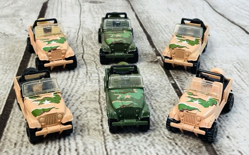 Lot of 6 Vintage 1981 Hot Wheels Military Jeeps Camo Tan Green Diecast 1:64