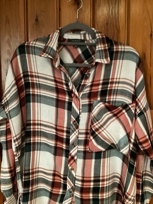 Ladies Checks Shirts Casual Long Sleeve Blouse Plaid Boyfriend Womens Tops