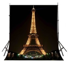 Black Backdrop Background for Photography Lights up The Eiffel Tower Backdrop...