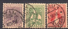 Schweiz 133-135 Pro Juventute 1917, gestempelt