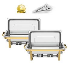 Uimoso 2-Pack 9QT Stainless Steel Buffet Chafing Dish Set