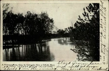 DeKalb Illinois Kishwaukee River scenic mailed 1909 postcard to Bellevue Ohio