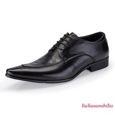 Men's Leather Pointed Toe Lace Up Shoes Business Party Wedding Casual Oxfords SZ