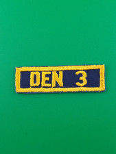 Den Number 3 Cub Scout Patch Plastic Back BSA Scouts America