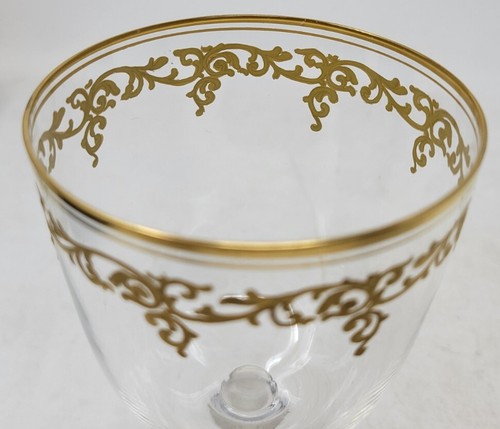 Bohemian Josefhinenhutte / Moser Crystal Raised Gold Water Goblet #1 - Picture 5 of 7