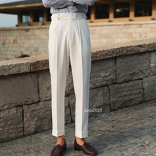 Italian Style Mens Long Straight Pants Formal Dress Party Business Trousers Size