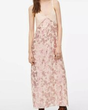 Zara Woman Long Dress Size M LIMITED EDITION JACQUARD DRESS Pink