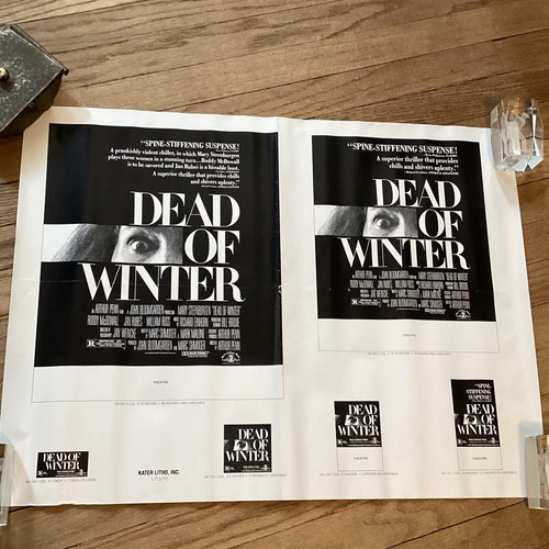 Original 1987 Dead Of Winter 24x18” Horror Newspaper Movie Slick