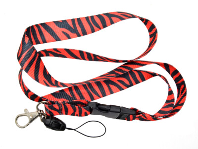 Fashion Lanyard ''Zebra'' Key Chain  Ring Cellphone & ID Holder Lanyard