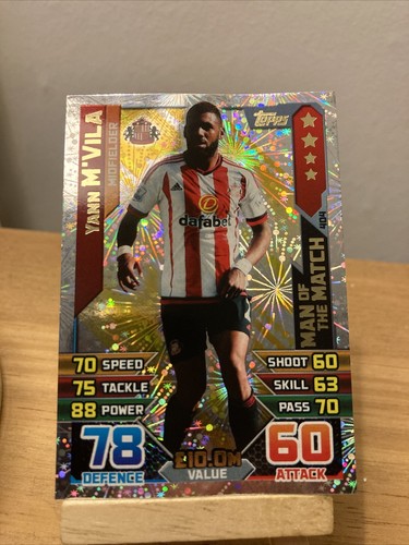 Yann M'vila Match Attax 2015/16 15/16 MAN OF THE MATCH - Picture 1 of 2