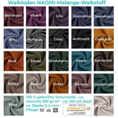 Walkloden/Walkstoff NAOMI MELANGE by Swafing-100 % Schurwolle-Meterware