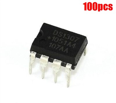 100Cs DS1307 DS1307N DIP8 Rtc Serial 512K I2C Real-Time Clock Ic New mx