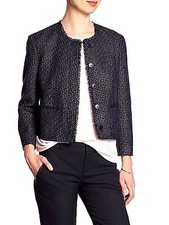 New Banana Republic Women's Petite Lurex Boucle Jacket Multi Color Size 0P 129