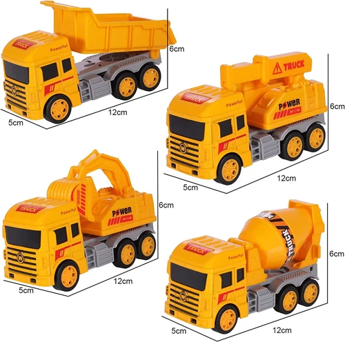 4 Stück Kinder Spielzeug Auto Geschenk Rückzug Technik Feuerwehr LKW Sanitärfahrzeug - Bild 10 von 29