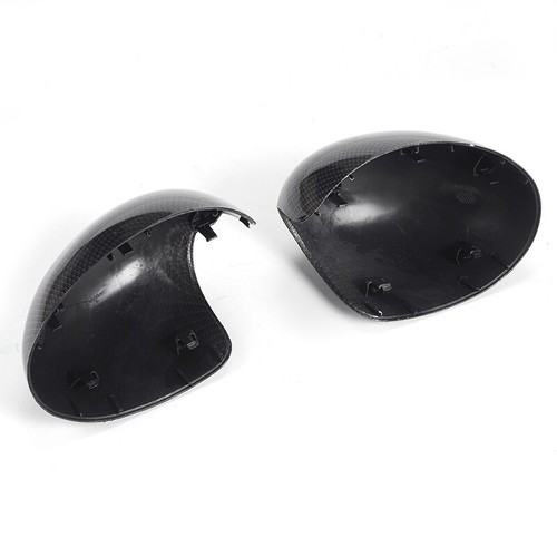Pair For Mini Cooper R55 R56 R60 Rearview Mirror Cover Carbon Fiber Look 2007-13 - Picture 10 of 11