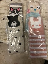 Lot Of 4Pairs Girls Animal Print Knee Socks New In Package Cute 