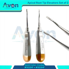 2pcs Dental Root Extraction Apical Elevator Picks, #302HF + #303HF, Stainless