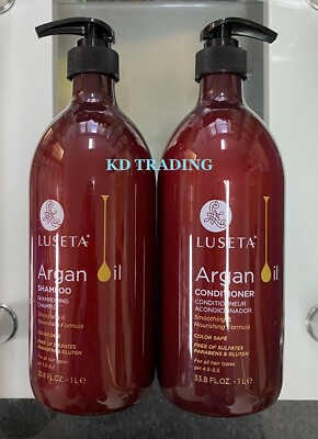 (2-Pk) LUSETA ~ ARGAN OIL Smoothing Nourish SHAMPOO + CONDITIONER All Hair Types